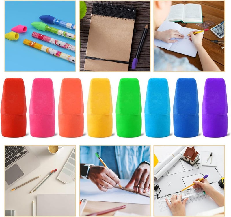 PRALB 400pcs Pencil Top Eraser Bulk Caps for Pencils,Chisel Shape Erasers Toppers for Party Favors Games Prizes, Pencil Top Erasers Cap for Home School Classroom Office - Image 5